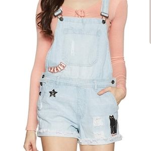 Forever 21 Overall Shorts with Patches